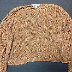She + Sky Women’s Brown Knit Sweater – Size M – Cozy & Fashion-Forward